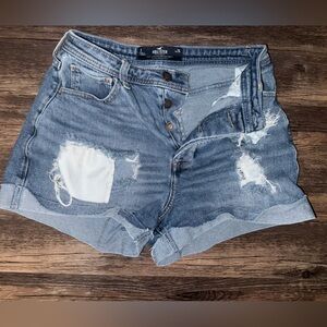 Hollister Blue Distressed Denim Shorts